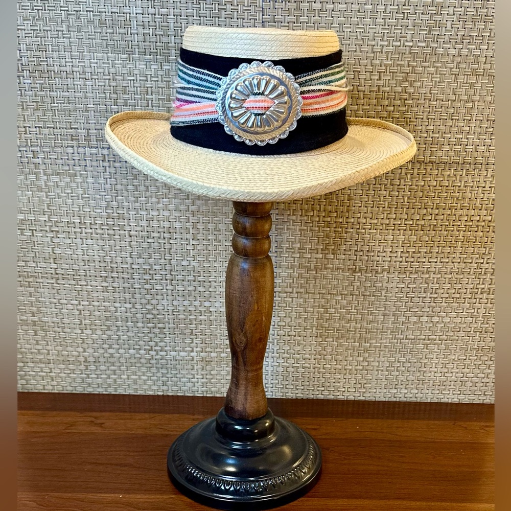 VTG 1980s La Giralda Handcrafted Palm Leaf Hat Maya-Quiché Guatemala